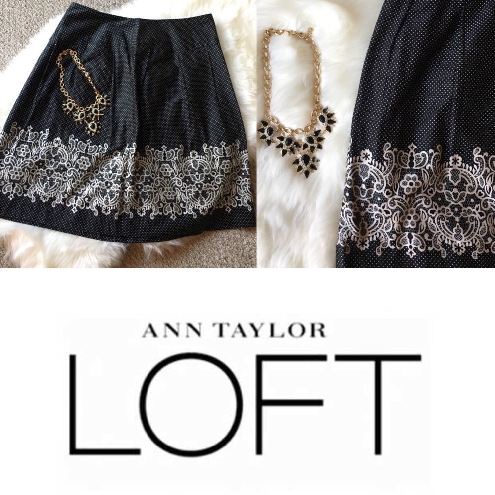 Pretty Ann Taylor LOFT Polk-a-dot Skirt